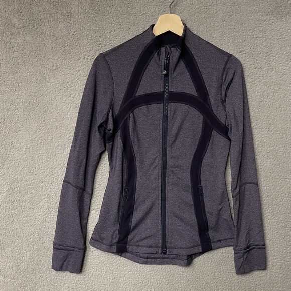 Lululemon Jackets & Blazers - Lululemon Define Zip Up Jacket Heathered Black Swan Purple Size 8